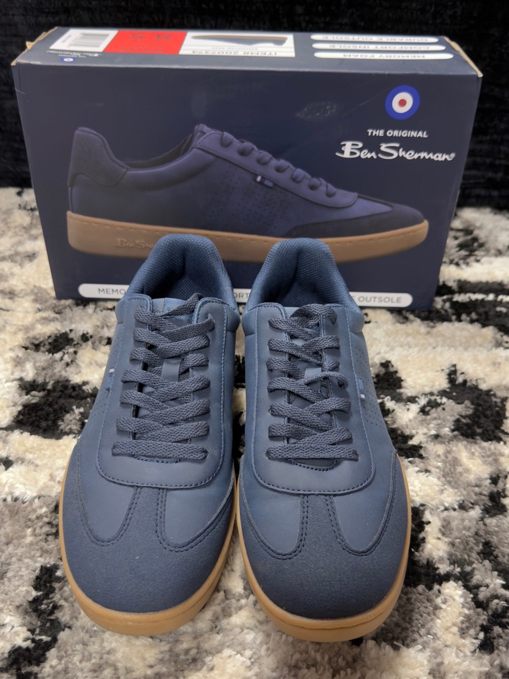 Ben Sherman Navy and Gum Casual Lace-Up Sneakers